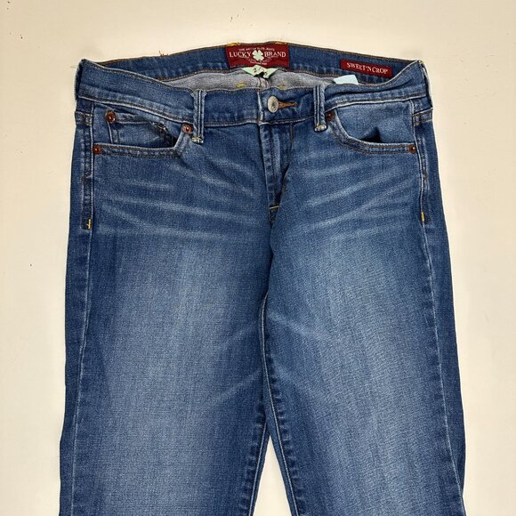 Lucky Brand Sweet 'n Crop Women's size 2 Medium Wash Blue Denim Jeans - Picture 2 of 4
